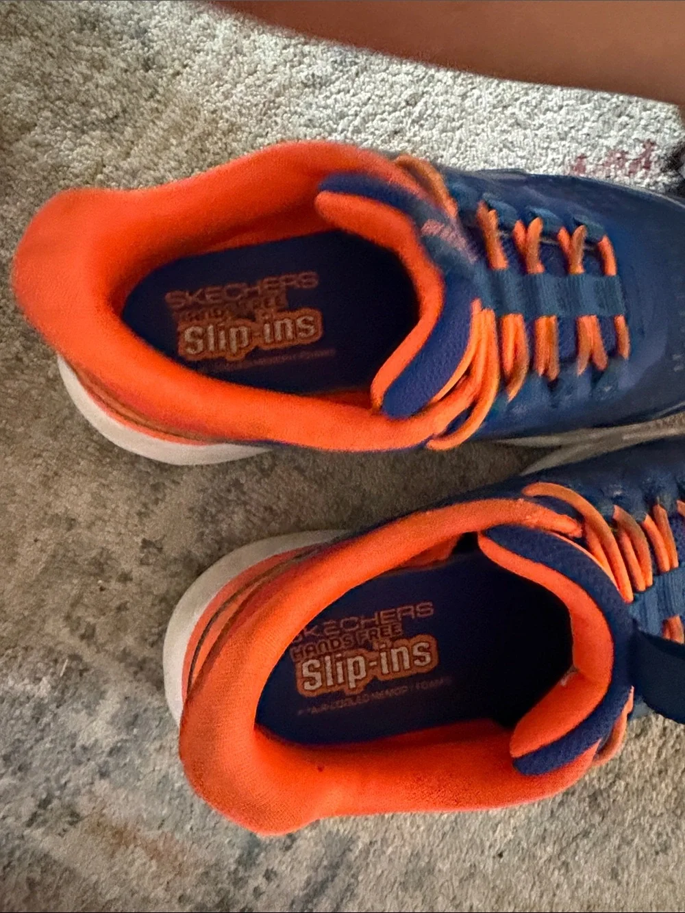 Skechers Kids Blue and Orange Athletic Sneakers